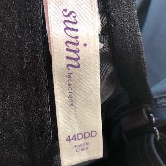 NWOT CACIQUE Balconette Swim Black Tankini top
Gold Hardware Built in Bra 44DDD - Picture 2 of 16